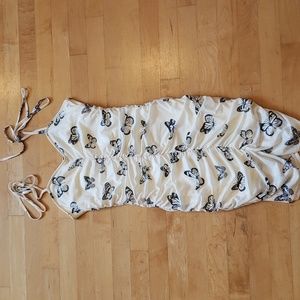 Shein butterfly shirred mini dress